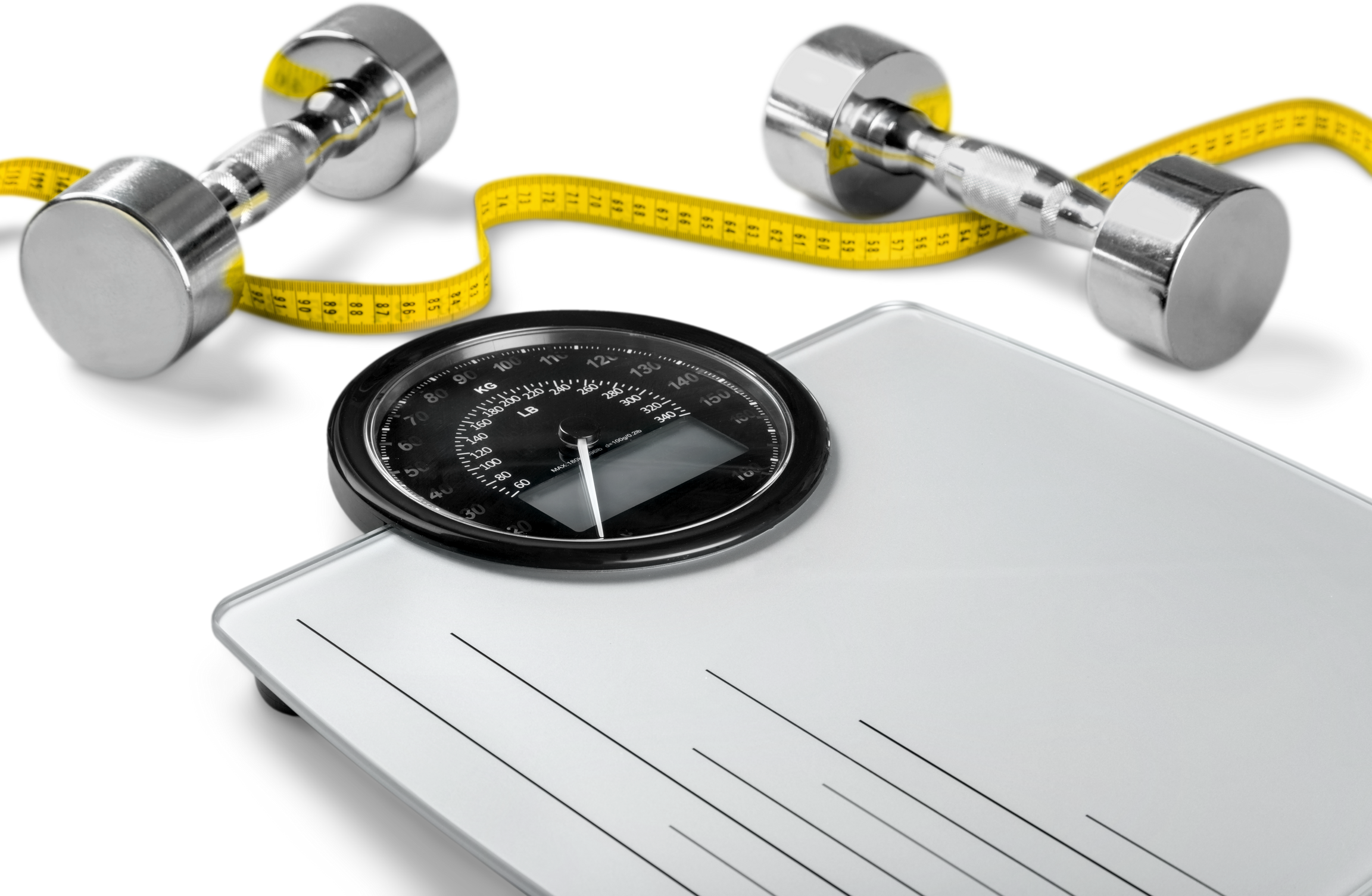 Scale with Weights and Measuring Tape